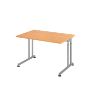 Schreibtisch C-Fuß 120x80cm Buche/Silber
