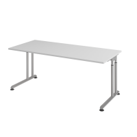 Schreibtisch C-Fuß 180x80cm Grau/Silber