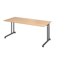 Schreibtisch C-Fuß 180x80cm Eiche/Graphit