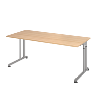 Schreibtisch C-Fuß 180x80cm Eiche/Silber