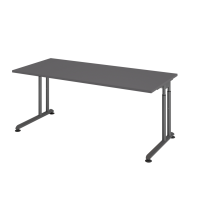 Schreibtisch C-Fu&szlig; 180x80cm Graphit/Graphit