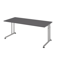 Schreibtisch C-Fu&szlig; 180x80cm Graphit/Silber