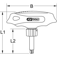 1/4" ERGOTORQUEmax T-Griff-Umschaltknarre, 45 Zahn