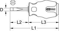 ERGOTORQUEmax Schlitz-Schraubendreher, 6mm, kurze Form