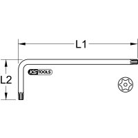 Torx-Winkelstiftschlüssel mit Bohrung, kurz, TB6