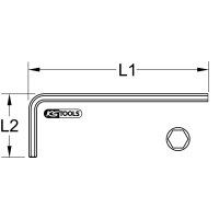 Innensechskant-Winkelstiftschlüssel phosphatiert, kurz, 9/32"