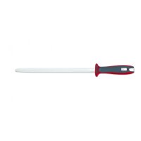 PrimeLine, Abziehstahl, oval, 31 cm, rot