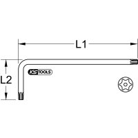 Torx-Winkelstiftschlüssel mit Bohrung, lang, TB5