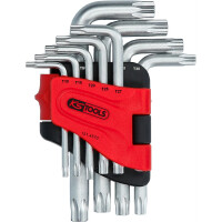 Torx-Winkelstiftschlüssel-Satz mit Bohrung, kurz, 9-tlgTB10-TB50