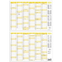 Tafelkalender A4 2024, 6 Monate je auf