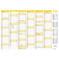 Tafelkalender B4 2024, 6 Monate je auf