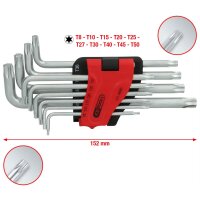 Torx-Winkelstiftschlüssel-Satz, lang, 10-tlg