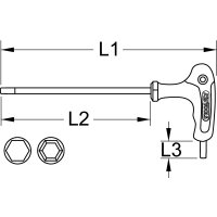 T-Griff-Innensechskant-Kugelkopf-Schlüssel, 2mm