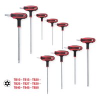 T-Griff-Schlüssel-Satz, Torx mit Bohrung,9-tlgTB10-TB50