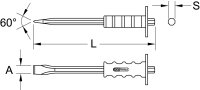 Flachmeißel mit Handschutzgriff, 8-kant, 250mm