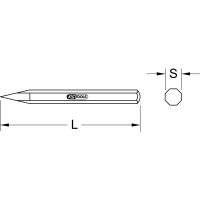 Spitzmeißel, 8-kant, 800mm