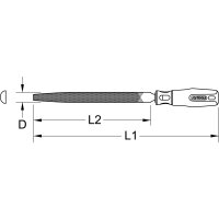 Halbrund-Feile, Form E, 200mm, Hieb1