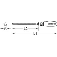 Dreikant-Feile, Form C, 150mm, Hieb1