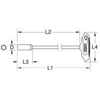 T-Griff-Nuss-Schraubendreher, lang, 7mm