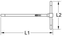 3-Wege T-Griff-Innensechskant-Schlüssel, 10,0 mm