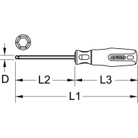 ERGOTORQUEplus Schraubendreher Innensechskant mit Kugelkopf, 5,0mm