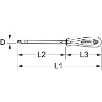 1/4" ERGOTORQUEplus Vierkant-Schraubendreher, 200mm