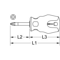 ERGOTORQUEplus Schraubendreher, kurz, PH1