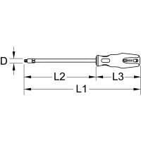 ERGOTORQUEplus® Schraubendreher für Innenvierkantschrauben, #0, 155mm