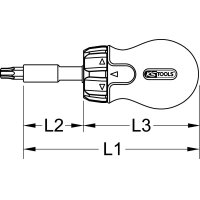 1/4" Mini-Ratschen-Schraubendreher, 95mm