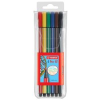 STABILO pen 68 Filzstifte farbsortiert, 6 St.