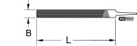 Flach-Feilenblatt, Form B, 200mm, Hieb1
