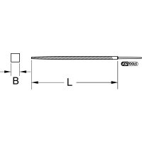 Vierkant-Feilenblatt, Form D, 150mm, Hieb2