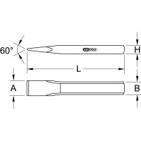 Flachmeißel, oval, 300x31mm