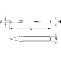 Kreuzmeißel, flach oval, 9x300mm