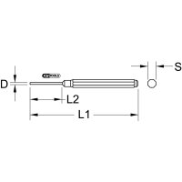 Durchtreiber, lang, 8-kant, Ø 6mm