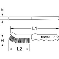 Messingdraht-Bremssattel-Drahtbürste 2-reihig, glatt