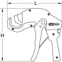 Kunststoffrohr-Abstechpistole Ø 6-42mm, 210mm