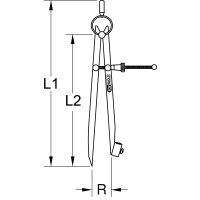 Pr&auml;zisions-Feder-Spitzzirkel mit Bleistifthalter