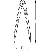 Spitzzirkel ohne Stellbogen, 400mm
