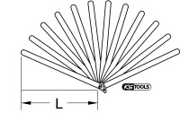 Kolbenspiellehre, 8 Blatt, 0,05-0,5mm, 150mm lang