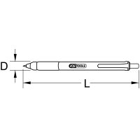 Hartmetall-Anreißnadel in Kugelschreiberform, 160mm