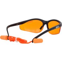 Schutzbrille-orange, mit Ohrstöpsel