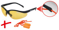 Schutzbrille-gelb, mit Ohrstöpsel