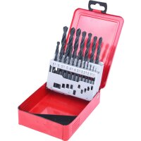 HSS-R Spiralbohrer-Satz, Stahlblechkassette, 19-tlg, 1-10mm