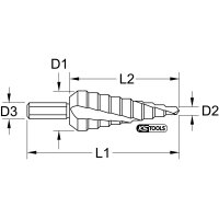 HSS Co 5 Stufenbohrer,Ø 6-25mm, 7 Stufen