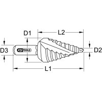 HSS Stufenbohrer extra kurz,Ø 4-12mm, 9 Stufen