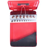HSS-G Co 5 Spiralbohrer-Satz, Stahlblechkassette 19-tlg 1-10mm