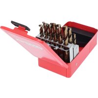HSS-G Co 5 Spiralbohrer-Satz, Stahlblechkassette, 25-tlg, 1-13mm