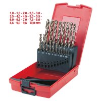 HSS-G Co 5 Spiralbohrer-Satz, Kunststoffkassette 19-tlg 1-10mm