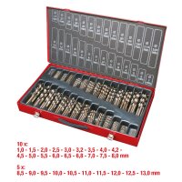 HSS-G Co 5 Spiralbohrer-Satz, 230-tlg, 1-13mm